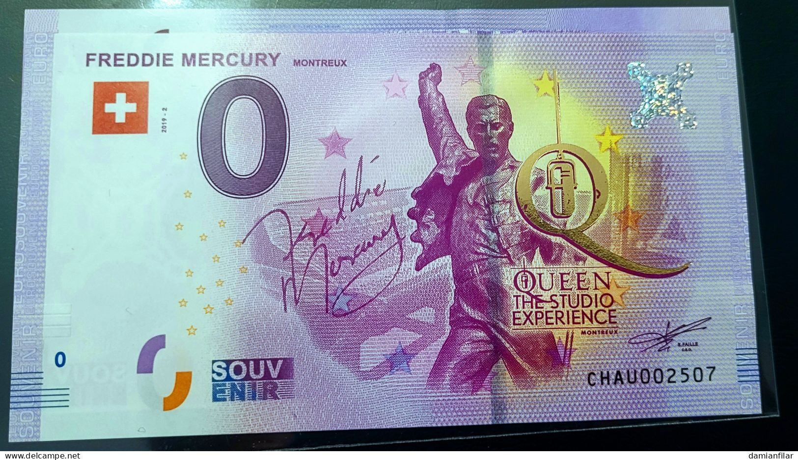 0 Euro Souvenir Freddie Mercury CHAU 2019-2 Gold2 + GRATIS - Zwitserland