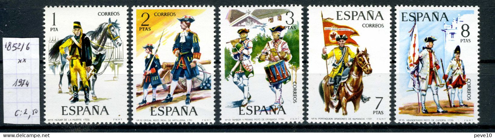 Espagne    Uniformes Militaires (III   N° 1852/6 Xx - Unused Stamps