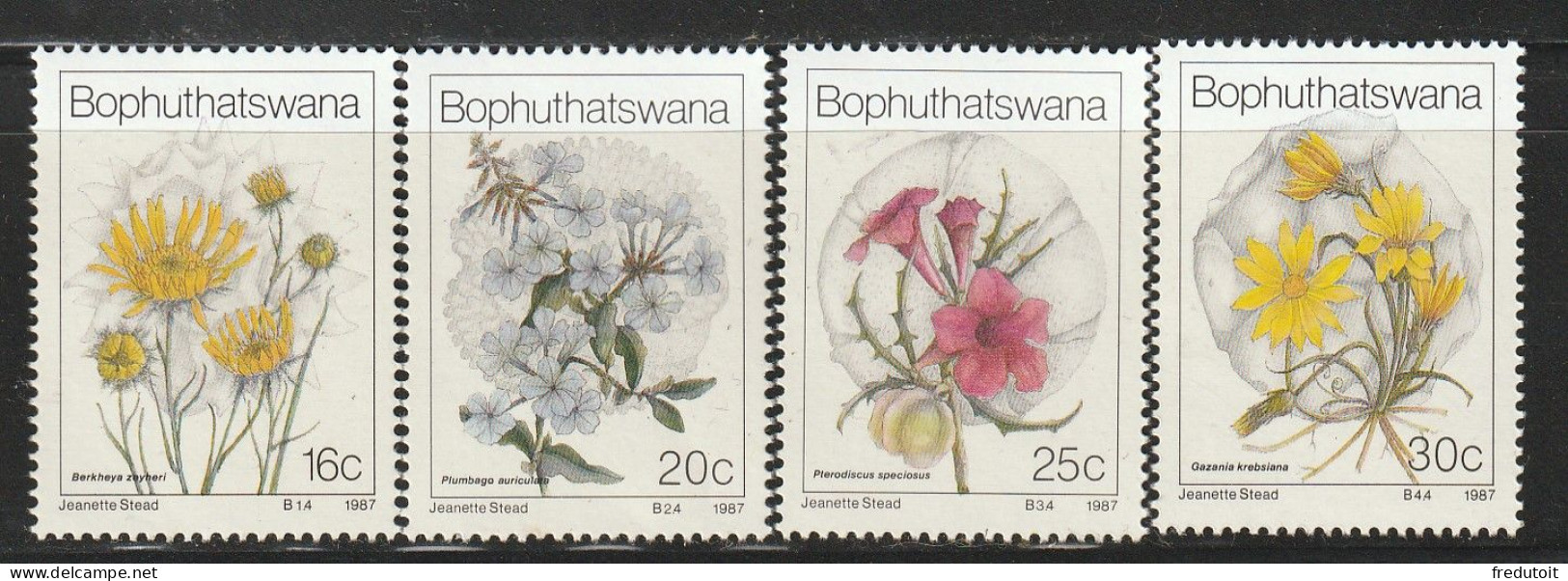 BOPHUTHATSWANA - N°186/9 ** (1987) Fleurs - Bofutatsuana