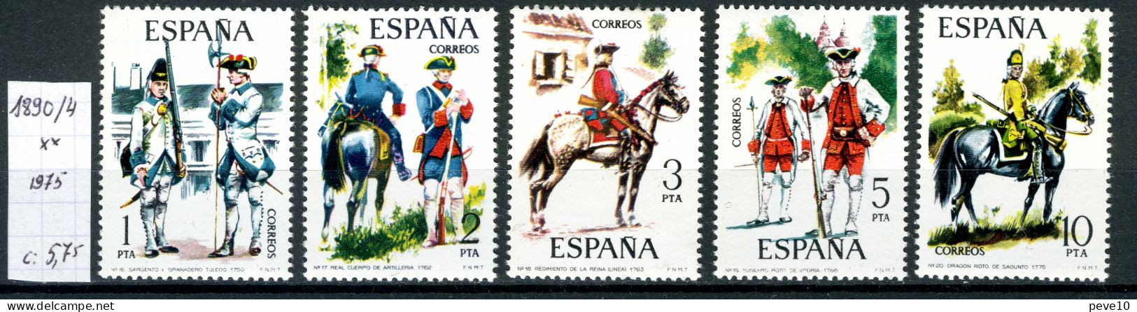 Espagne    Uniformes Militaires (IV)   N° 1890/4 Xx - Unused Stamps