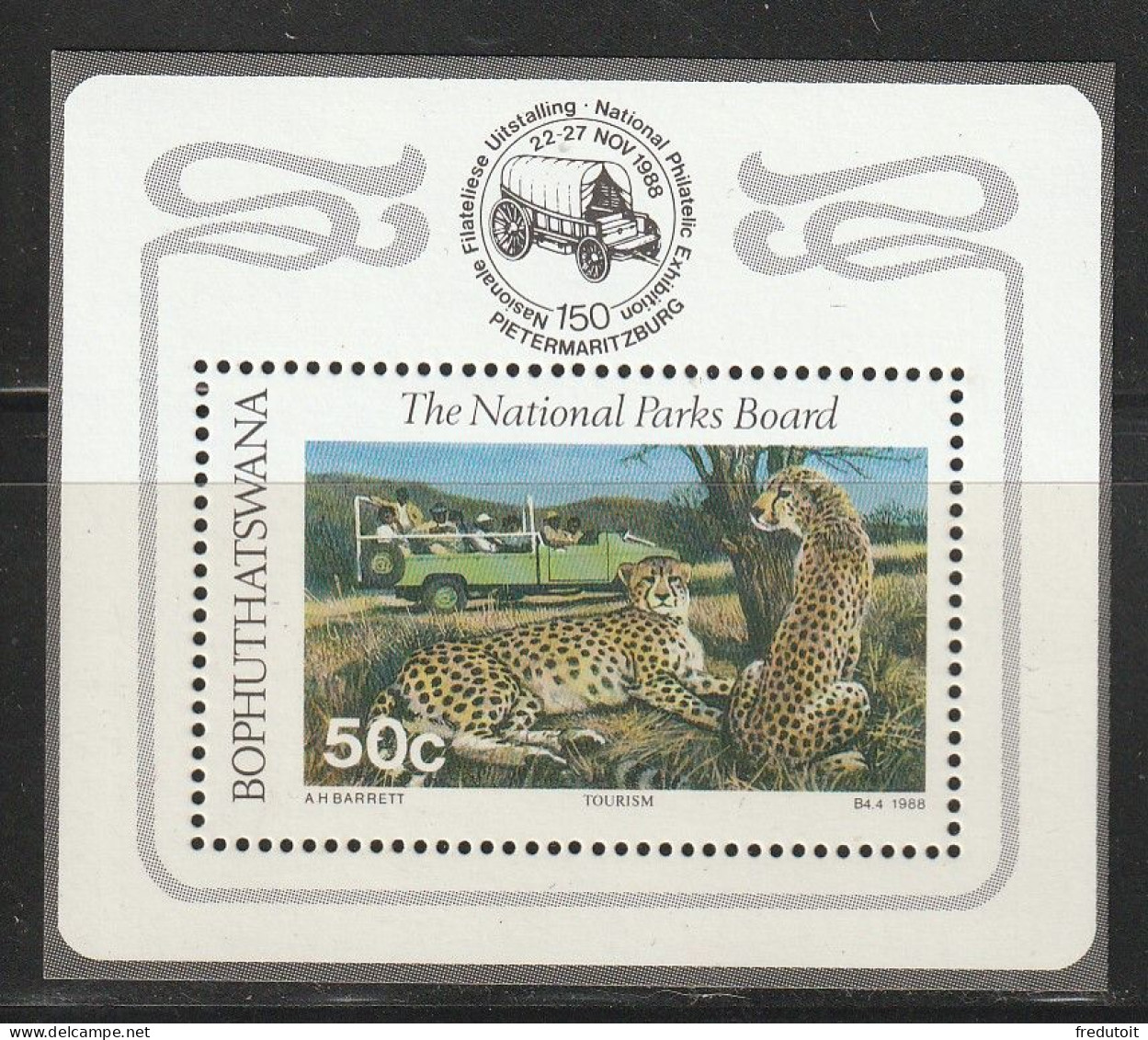BOPHUTHATSWANA - BLOC N°3 ** (1988) Parcs Nationaux : Guépards - Bophuthatswana