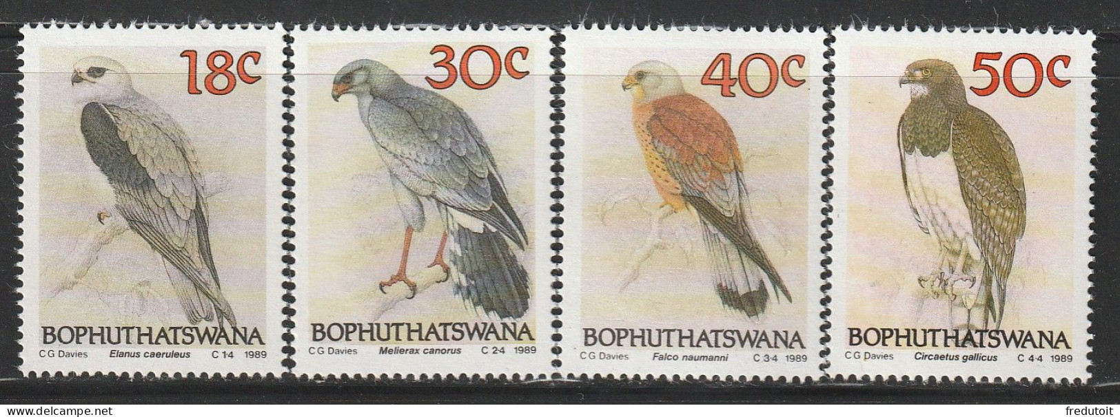 BOPHUTHATSWANA - N°223/6 ** (1989) Oiseaux De Proie - Bophuthatswana