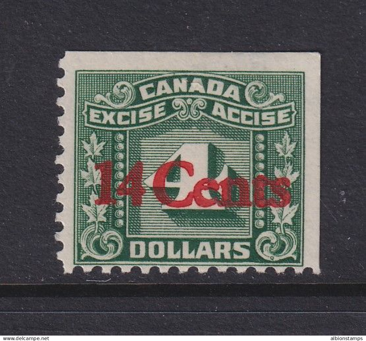 Canada Revenue (Federal), Van Dam FX125, MLH (overprint Offset On Back) - Steuermarken