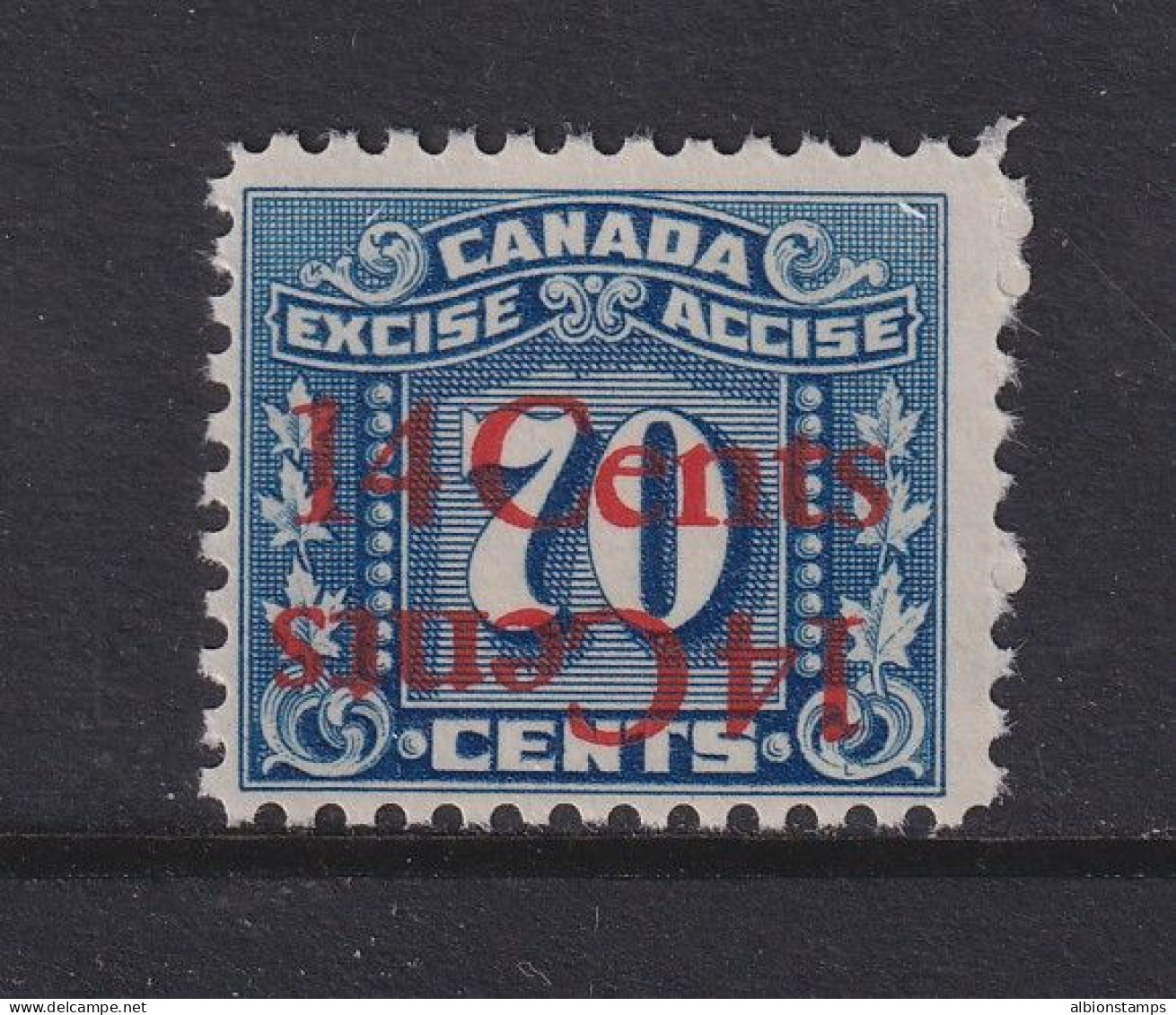 Canada Revenue (Federal), Van Dam FX119b, MNH, Normal & Inverted Surcharge - Fiscale Zegels