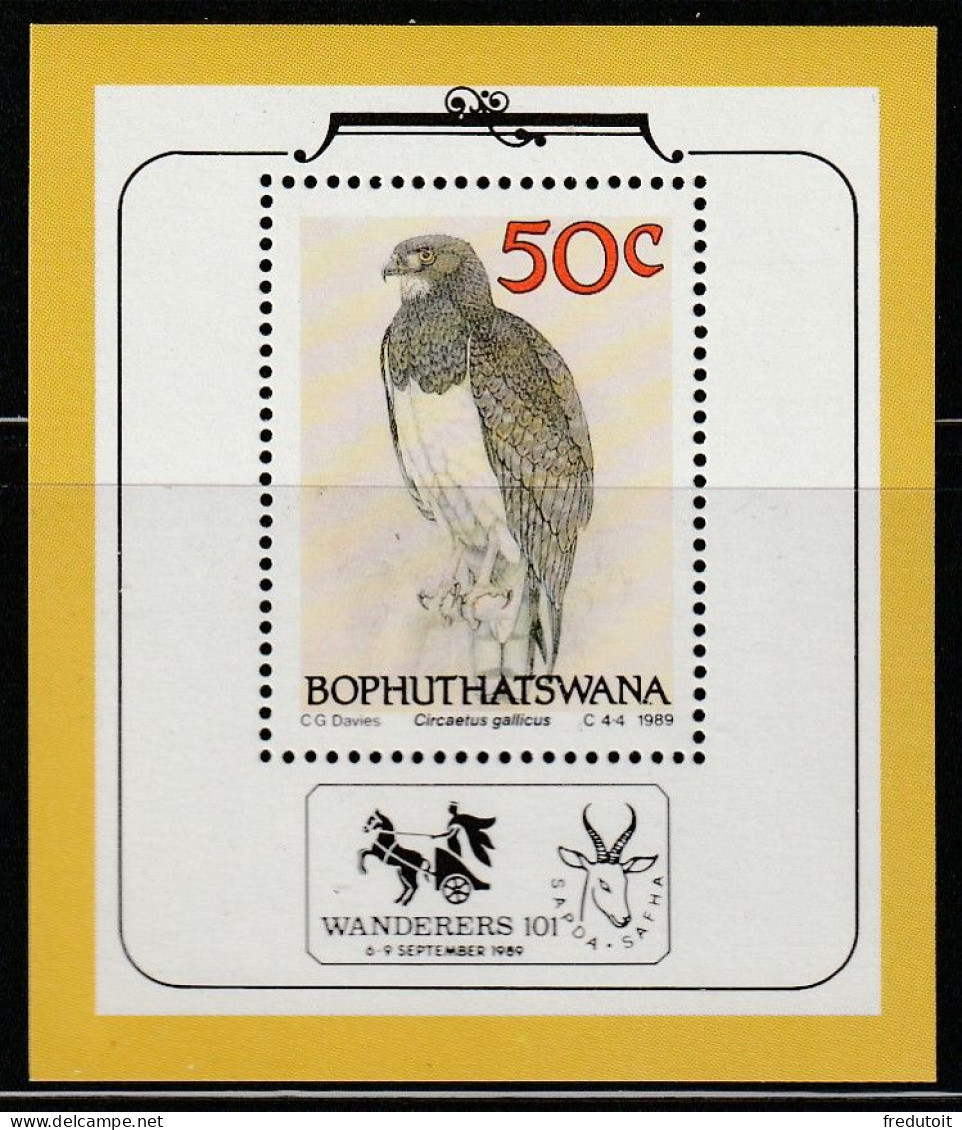 BOPHUTHATSWANA - BLOC N°4 ** (1989) Oiseaux De Proie - Bofutatsuana