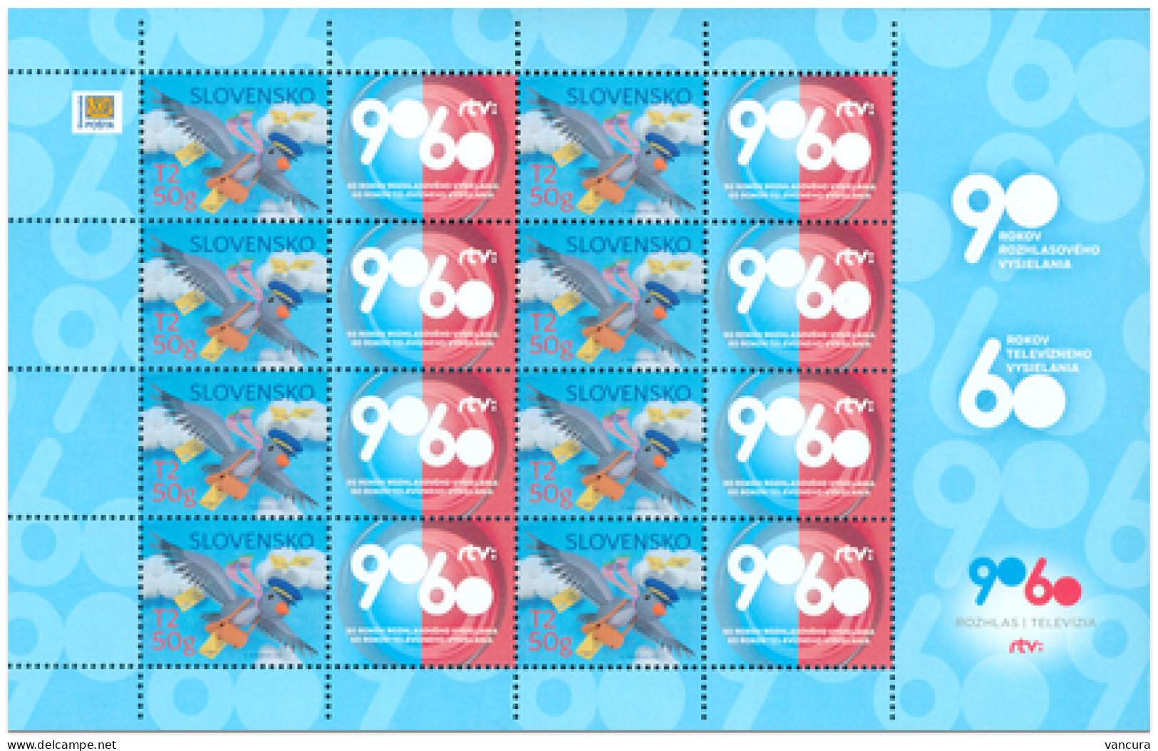 ** A 612 Slovakia Postage Stamp With A Personalised Coupon: Philately 206 Pigeon Postman Radio TV Broadcast - Poste