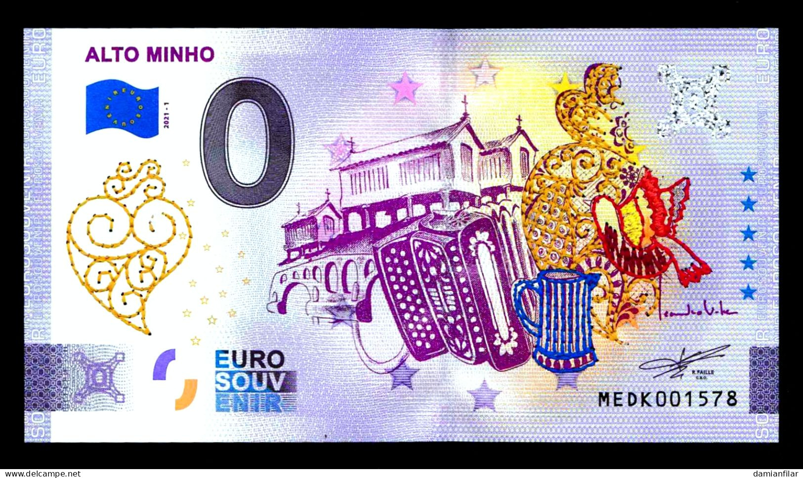 0 Euro Souvenir Alto Minho MEDK	2021-1 Embroidered - Portugal