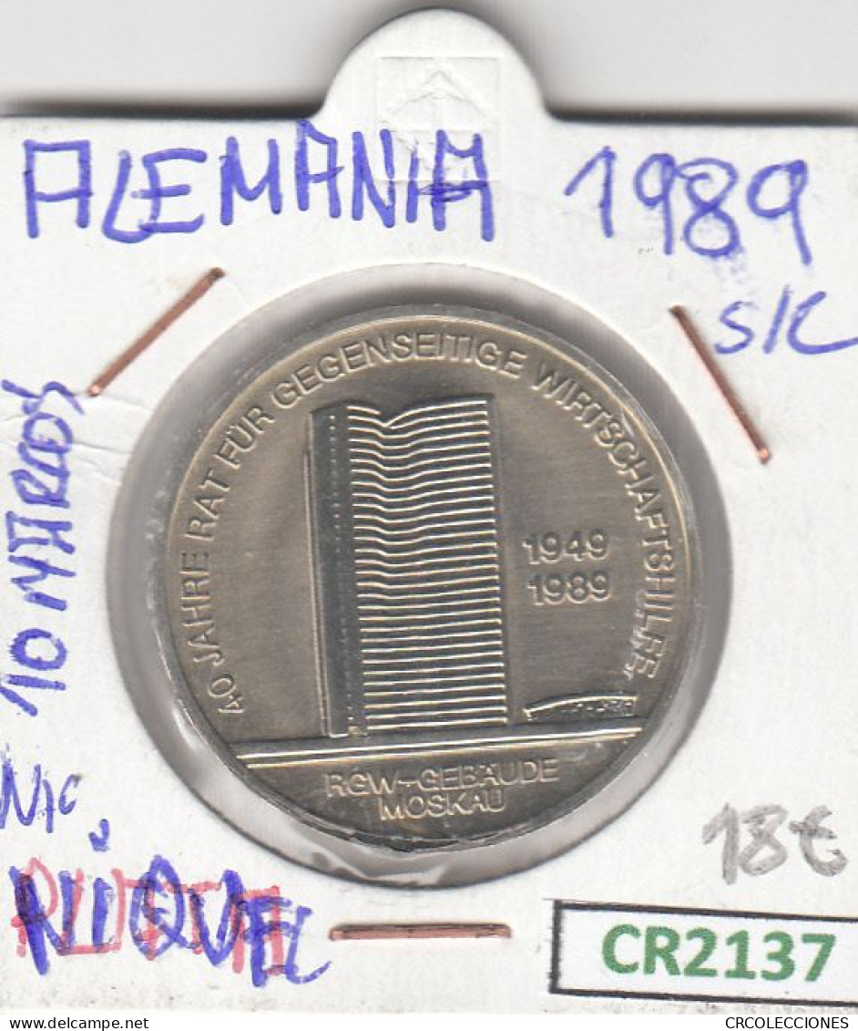 CR2137 MONEDA ALEMANIA 10 MARCOS 1989 NIQUEL SIN CIRCULAR - 10 Marcos