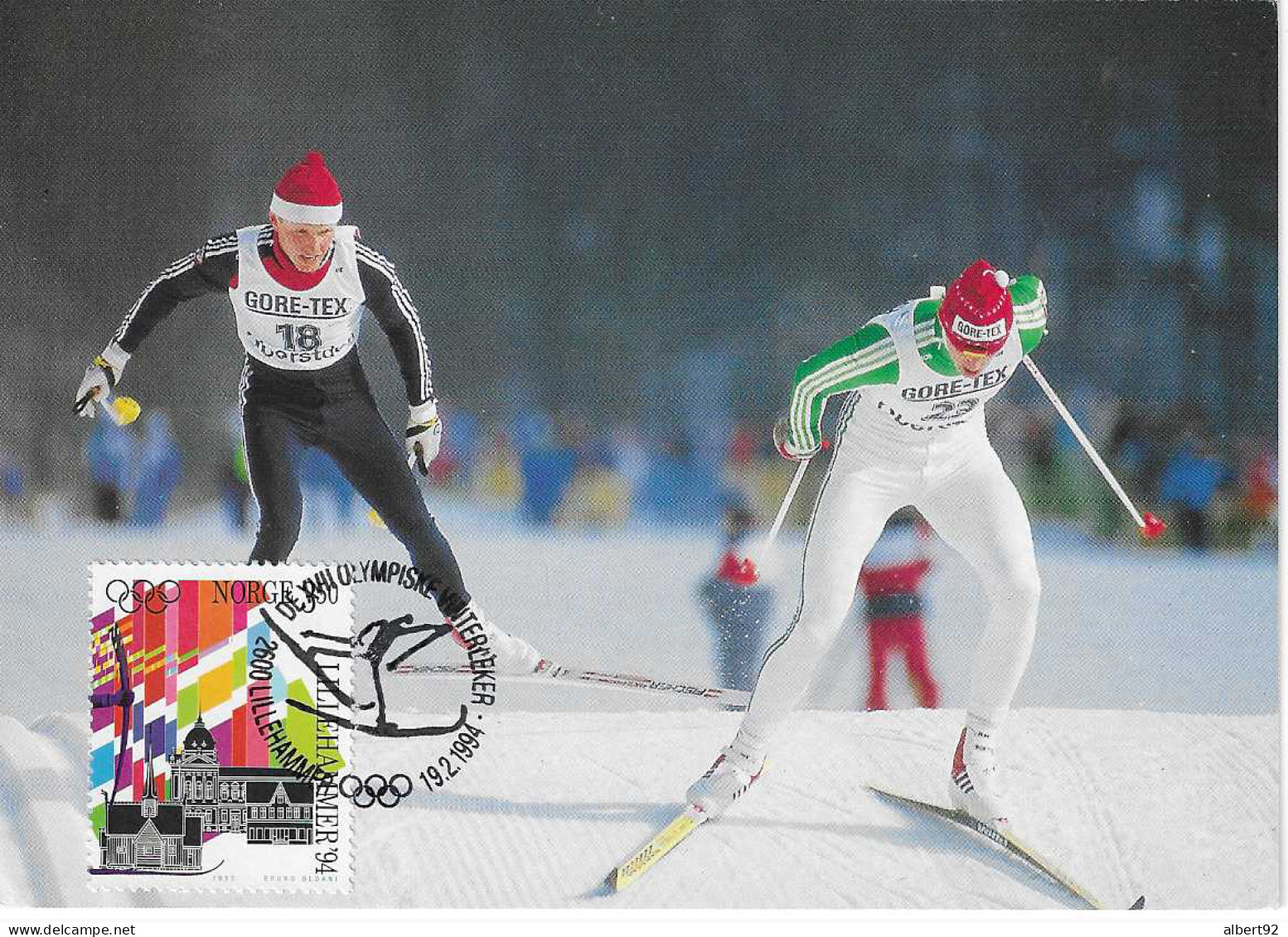 1994 Jeux Olympiques D'Hiver De Lillehammer: Carte M. Ski De Fond - Winter 1994: Lillehammer