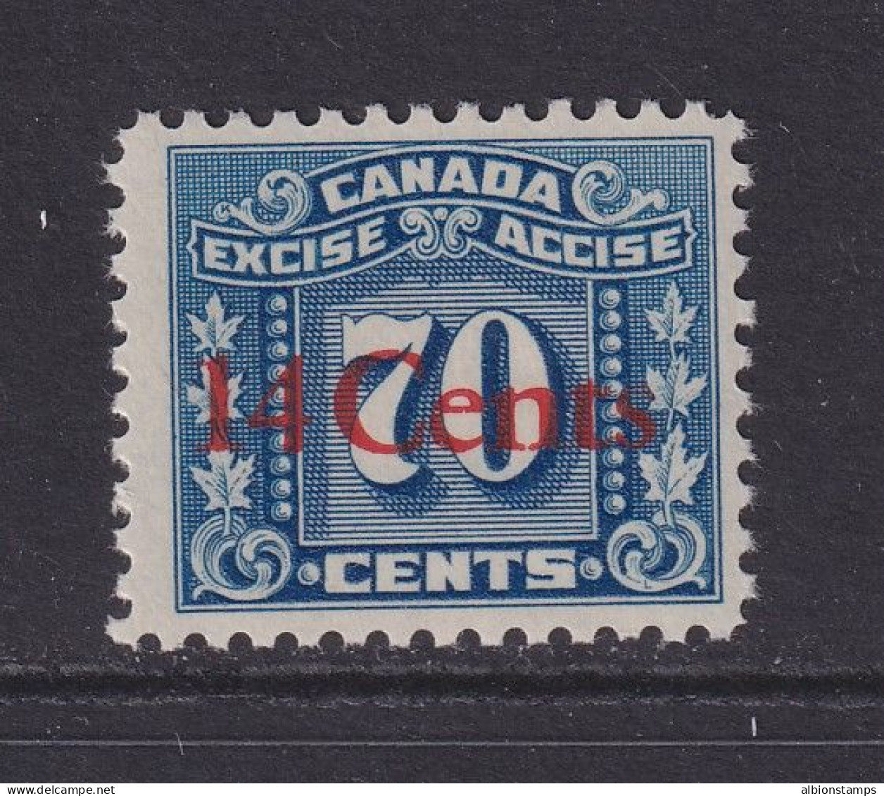 Canada Revenue (Federal), Van Dam FX119, MNH (overprint Offset On Back) - Fiscale Zegels