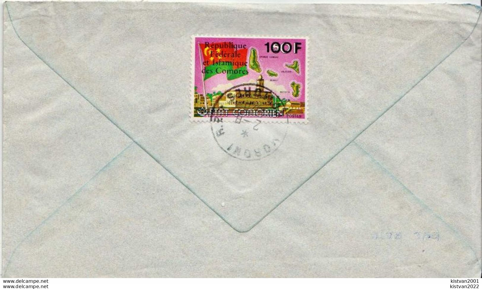 Comores Registered Cover With Overprinted Voyager Set From1978, Very Rare Postal History Cover!!!!! - Afrique