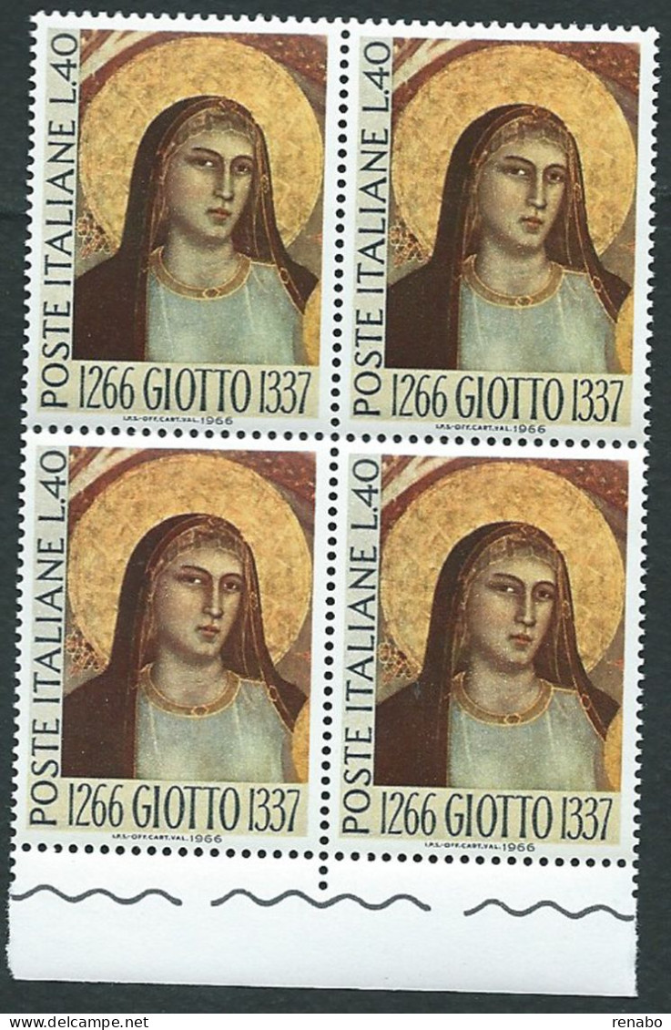 Italia, Italy, Italien, Italie 1966; “Madonna Di Ognissanti” Dipinto Di Giotto, Conservato Agli Uffizi-Firenze. Quartina - Madonnas