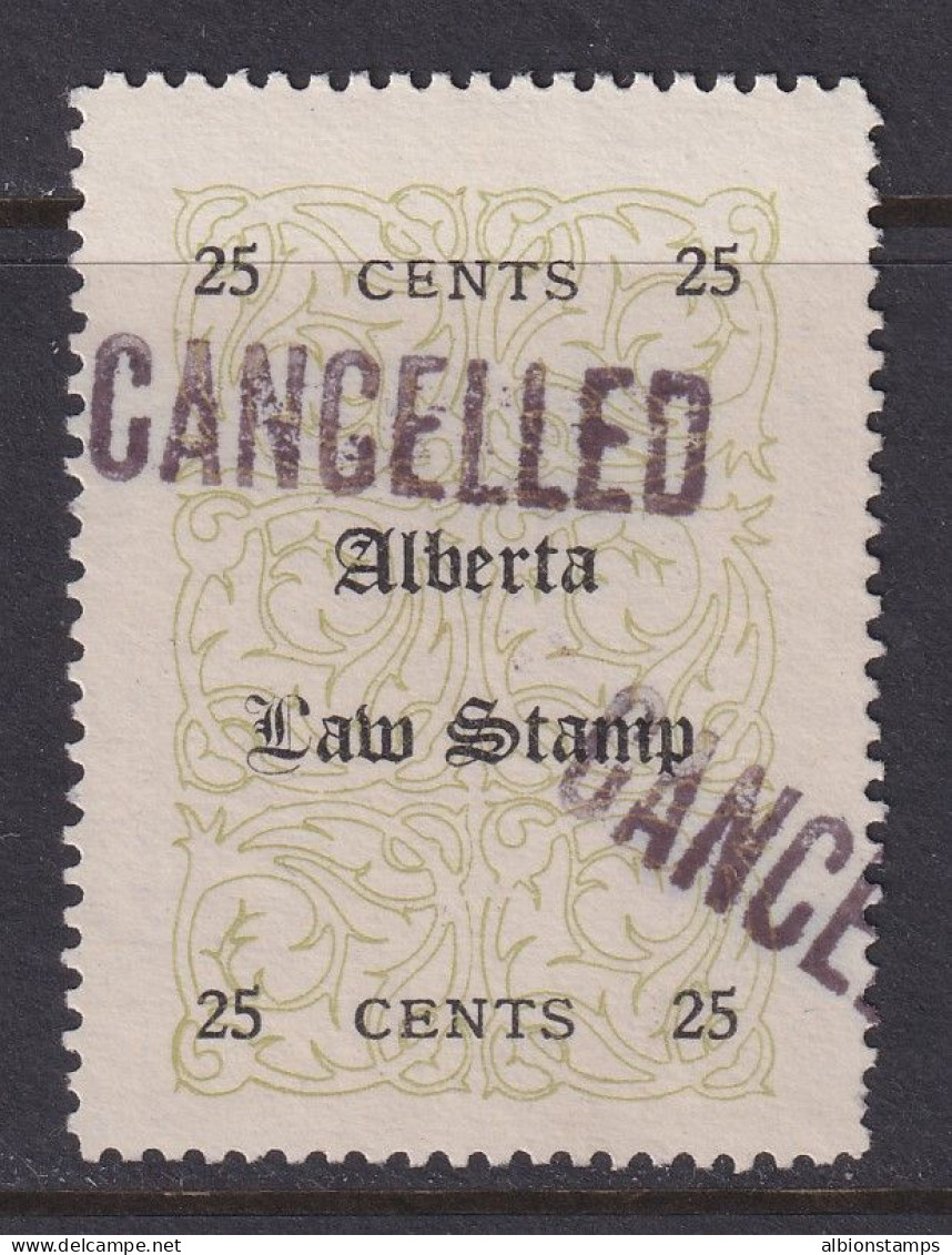 Canada Revenue (Alberta), Van Dam AL10L, Used, Fancy L - Fiscale Zegels