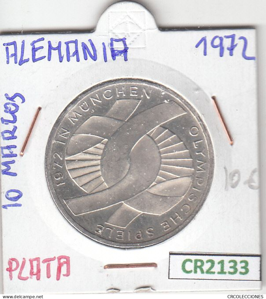 CR2133 MONEDA ALEMANIA 10 MARCOS 1972 PLATA SIN CIRCULAR - 10 Mark