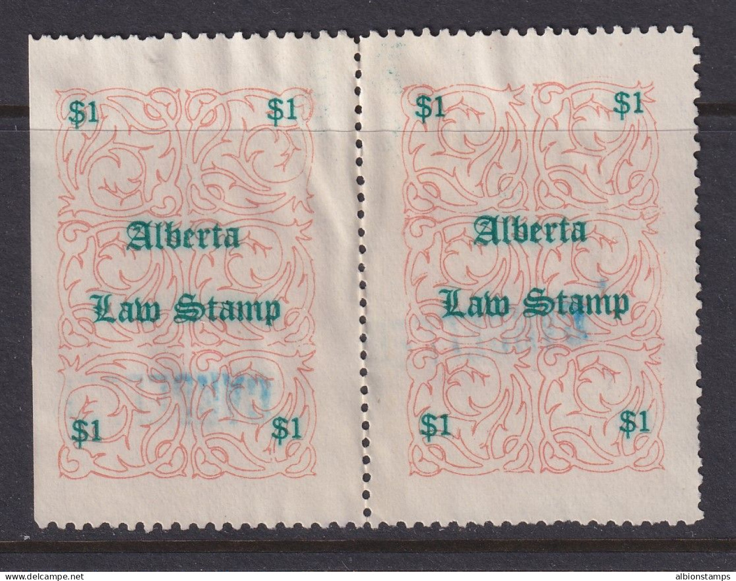 Canada Revenue (Alberta), Van Dam AL15, Used Pair - Fiscale Zegels