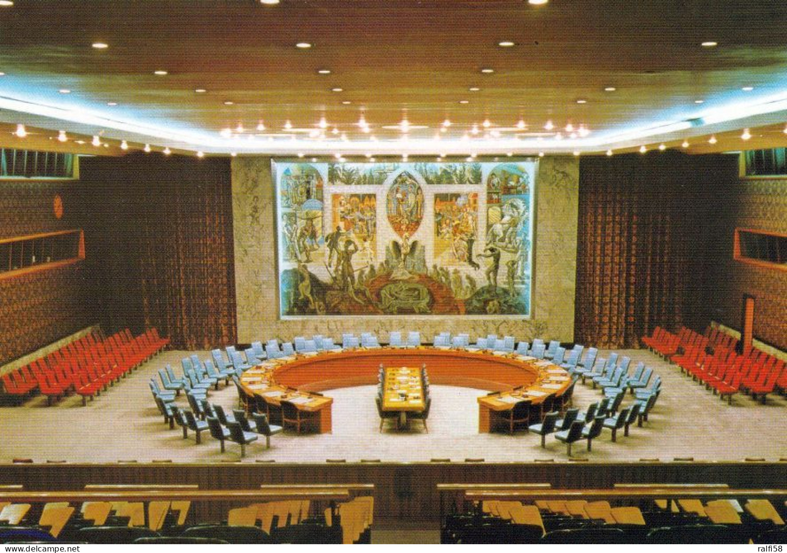 2 AK USA / New York * United Nations Building In New York City - Innenansichten Security Council Chamber And Foyer * - Autres Monuments, édifices