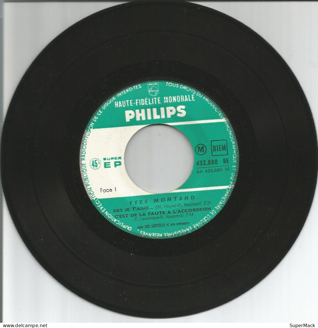 45T Yves Montand - Des Je T'aime - Philips - 432.88 BE -1963 - Ediciones De Colección