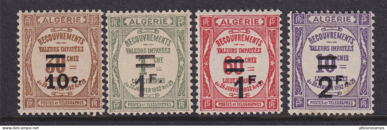 Algeria, Scott J21-J24 (Yvert TT21-TT24), MLH - Impuestos
