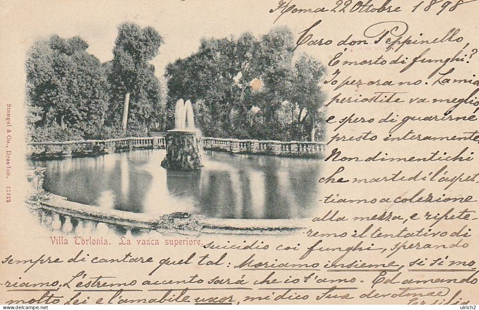 AK Roma - Villa Torlonia - La Vasca Superiore - 1898 (66027) - Parchi & Giardini