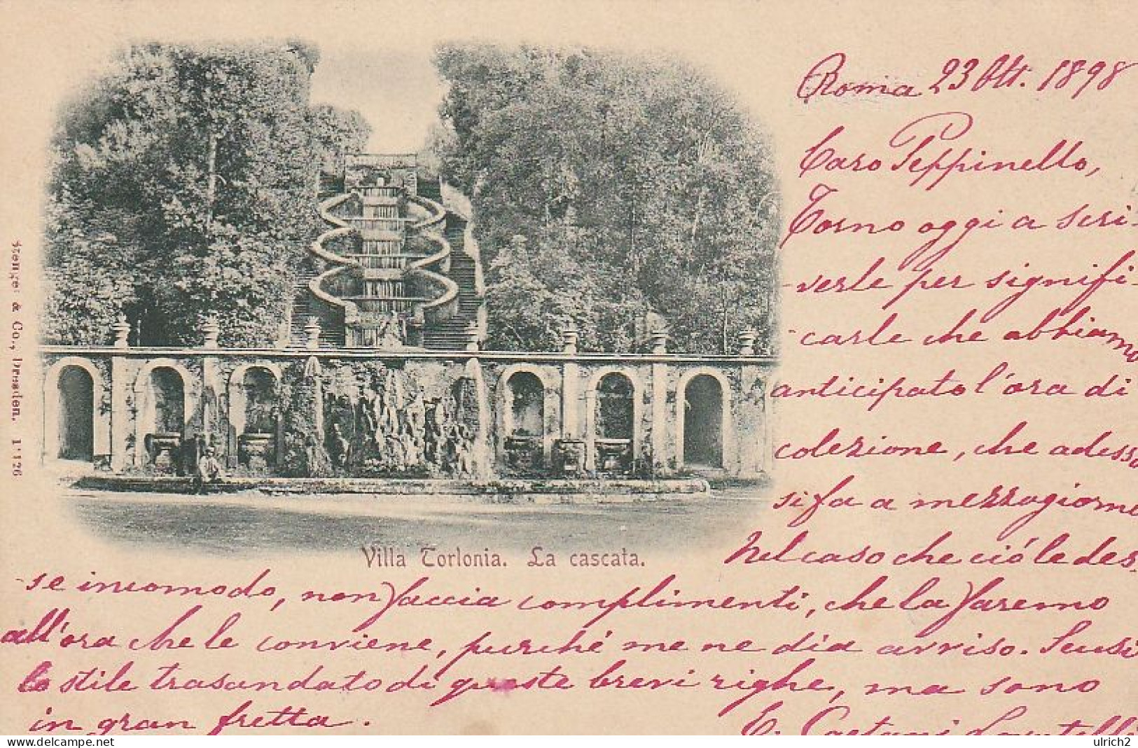 AK Roma - Villa Torlonia - La Cascata - 1898 (66028) - Parken & Tuinen