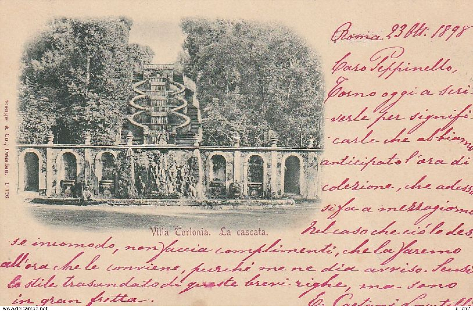 AK Roma - Villa Torlonia - La Cascata - 1898 (66028) - Parchi & Giardini