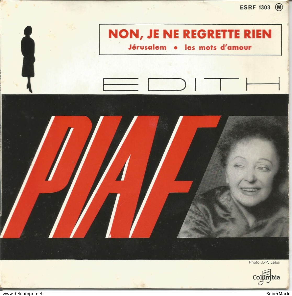 45T Edith Piaf - Non, Je Ne Regrette Rien - Columbia - ESRF 1303 - France - 1961 - Ediciones De Colección