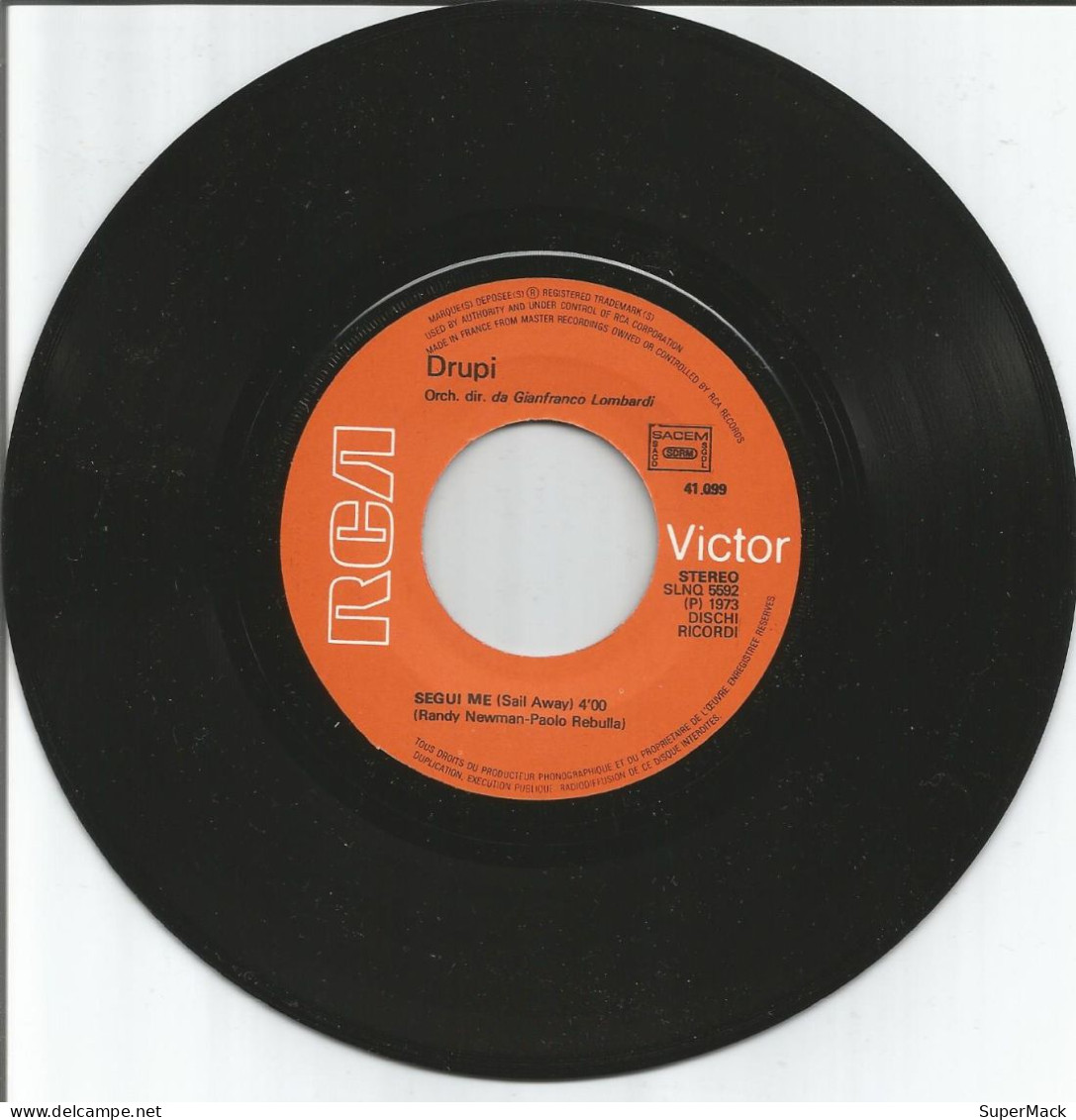 45T Drupi - Vado Via - RCA Victor 41.099 - France - 1973 - Collectors