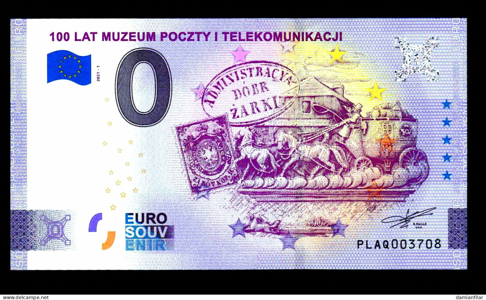 0 Euro Souvenir Muzeum Poczty I Telekomunikacji NORMAL Poland PLAQ 	2021-1 - Pologne