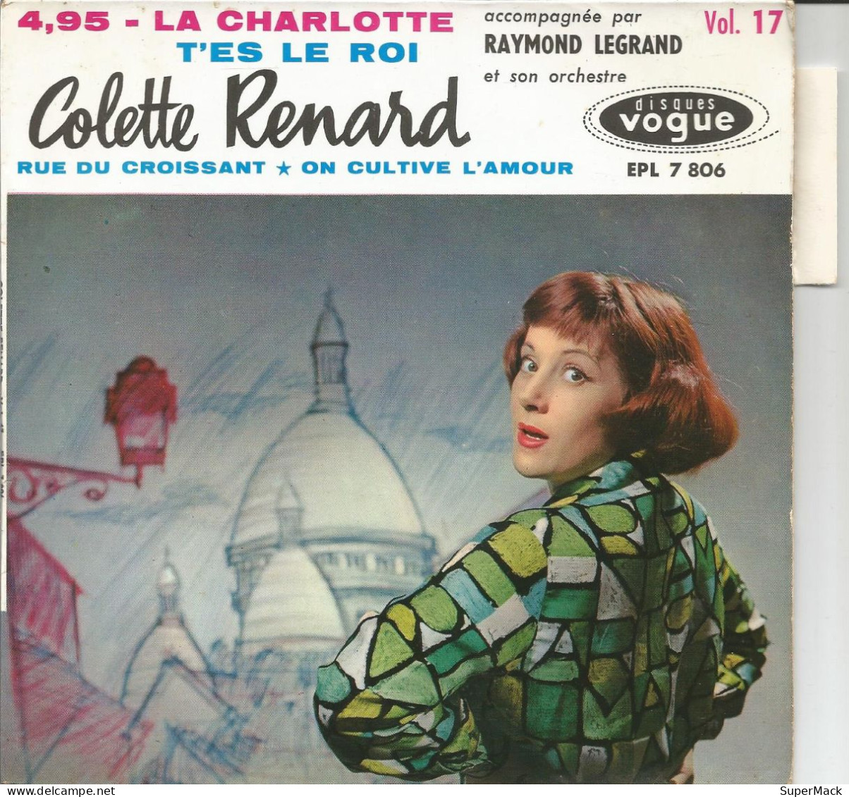 45T Colette Renard - Vol.17 - 4,95 - La Charlotte - Vogue - EPL 7806 - France - 1960 - Collectors