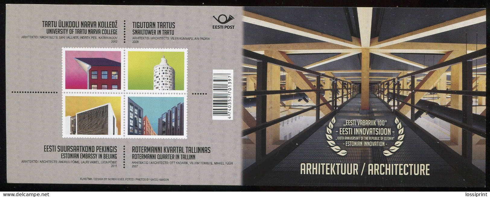 Estonia:Unused Booklet Estonian Innovation - Architecture, 2016, MNH - Estonie