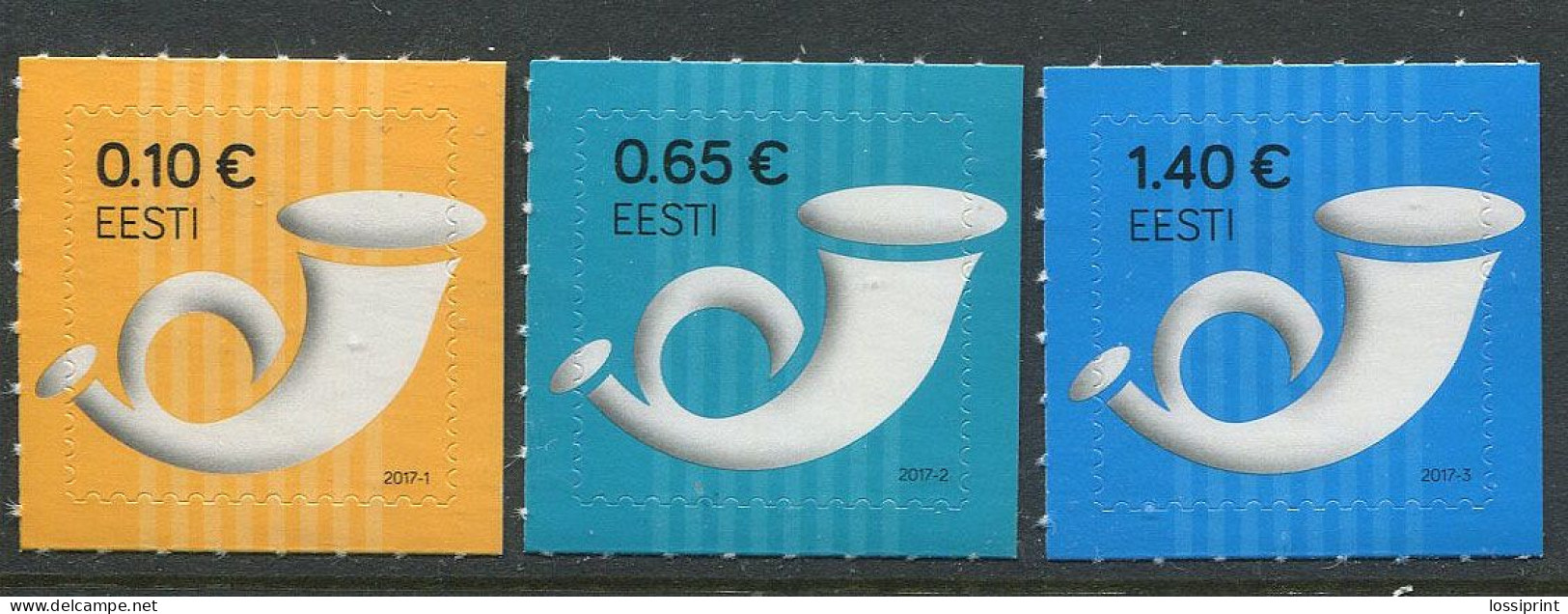 Estonia:Unused Stamps Postal Horns 0.10 , 0,65 And 1.40, 2017, MNH - Estonie