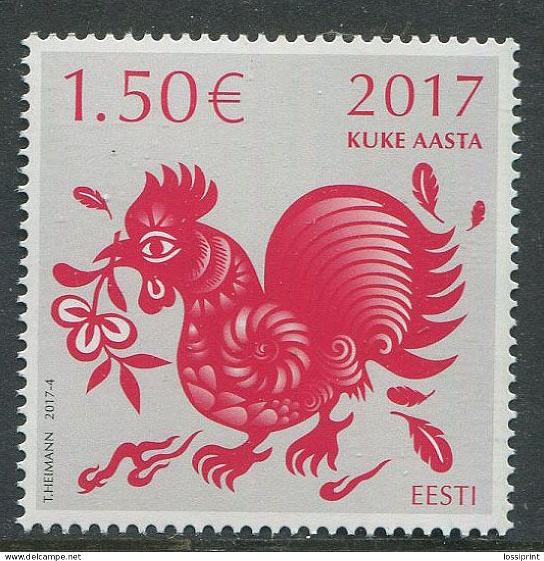 Estonia:Unused Stamp Chinese Rooster Year, 2017, MNH - Estonie