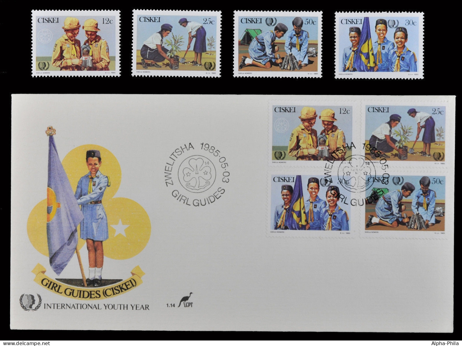 Ciskei 1985 - Mi-Nr. 75-78 ** - MNH - & Auf FDC - Pfadfinder / Scouts - Ciskei