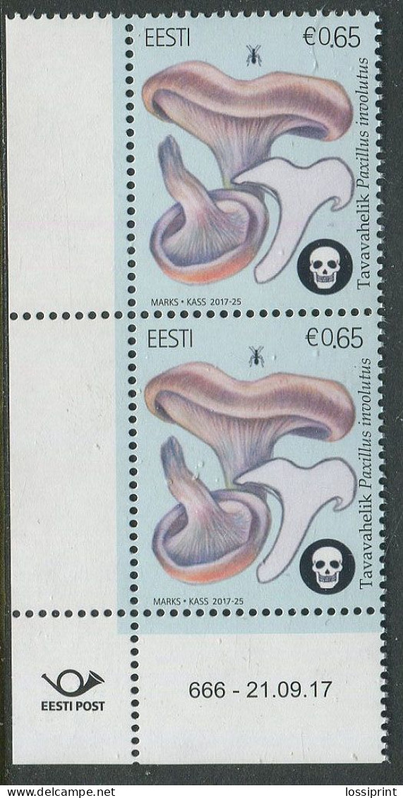 Estonia:Unused Stamp Mushrooms, Corner, 2017, MNH - Estonie