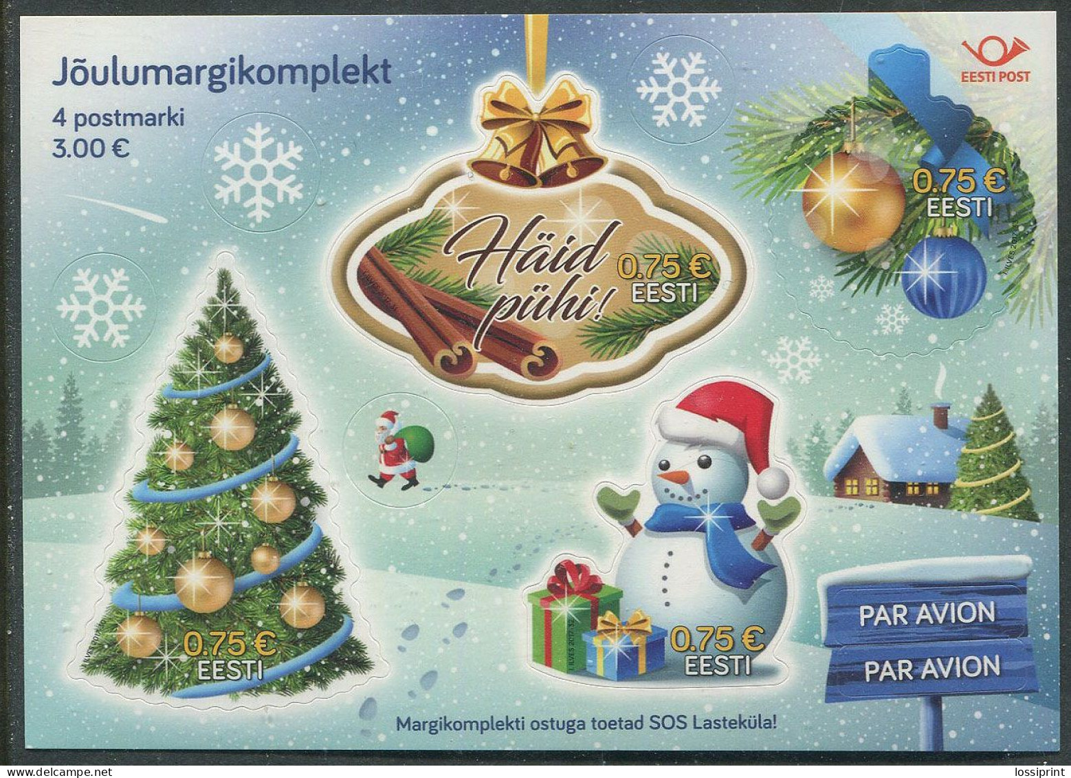 Estonia:Unused Block Christmas Stamps Set, 2017, MNH - Estonie