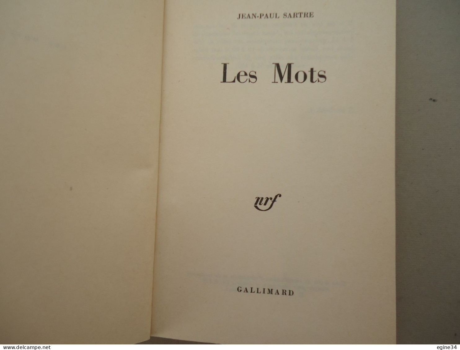 Gallimard - Jean-Paul Sartre - Les  Mots - 5 Mars 1964 - - Sociologie