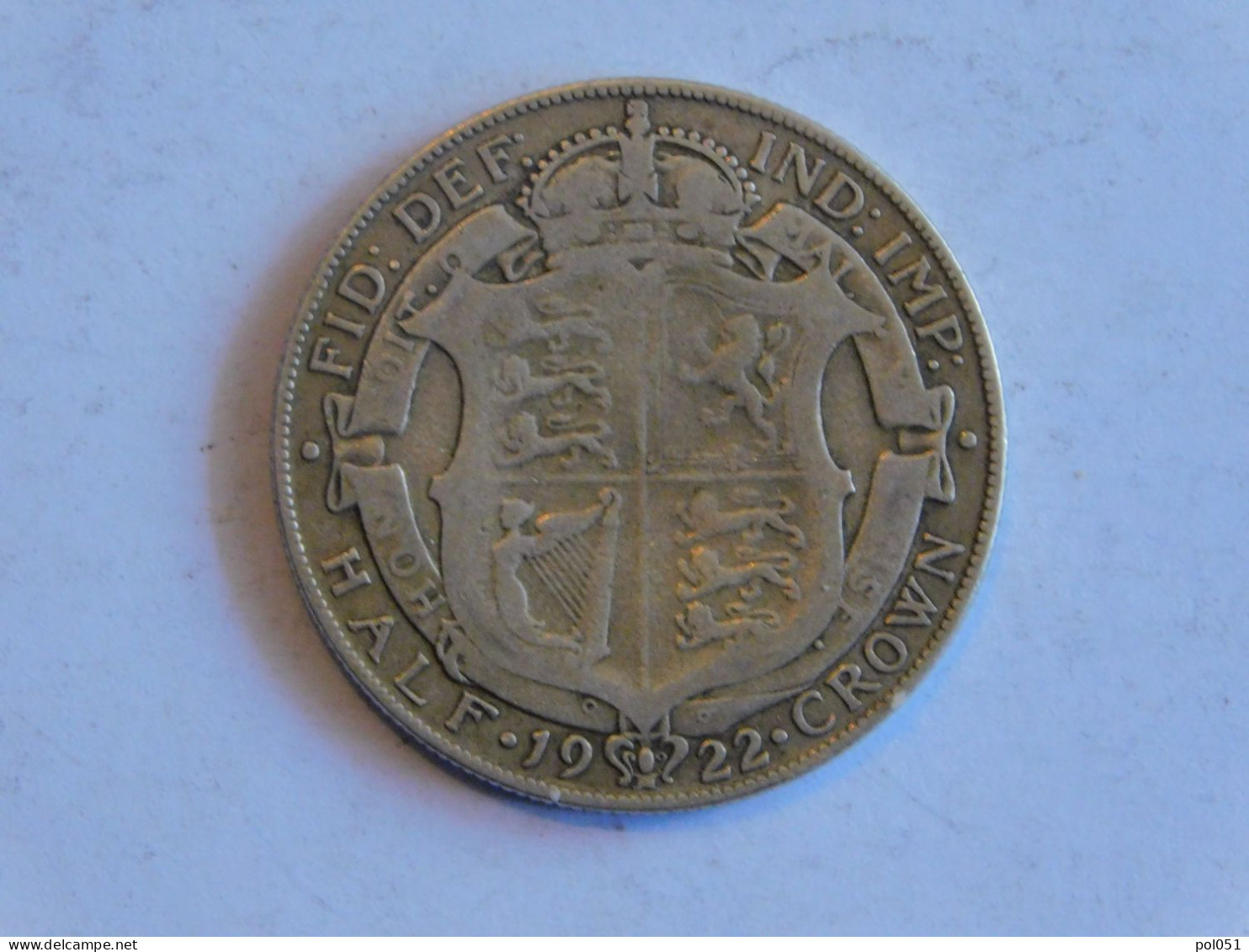 UK Grande-Bretagne 1/2 Half Crown 1922 Silver, Argent - K. 1/2 Crown