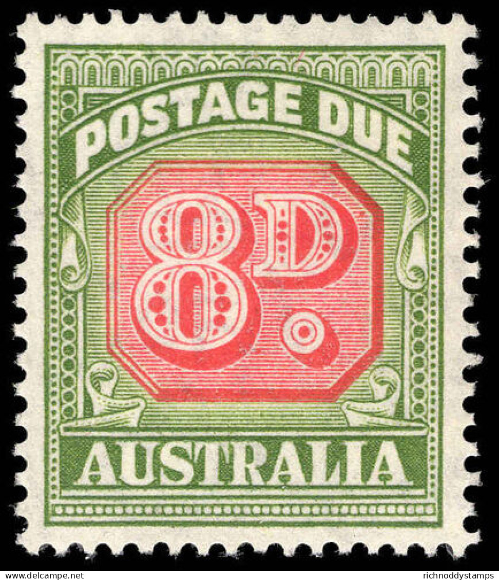 Australia 1946-57 8d Postage Due Wmk CofA Lightly Mounted Mint. - Port Dû (Taxe)