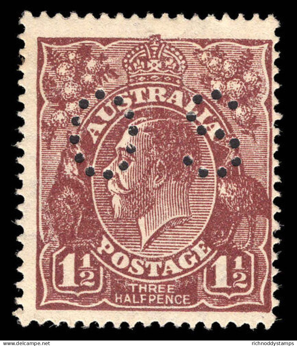 Australia 1919-20 1 D Black-brown Wmk 6a Perfined OS Unused No Gum. - Dienstmarken