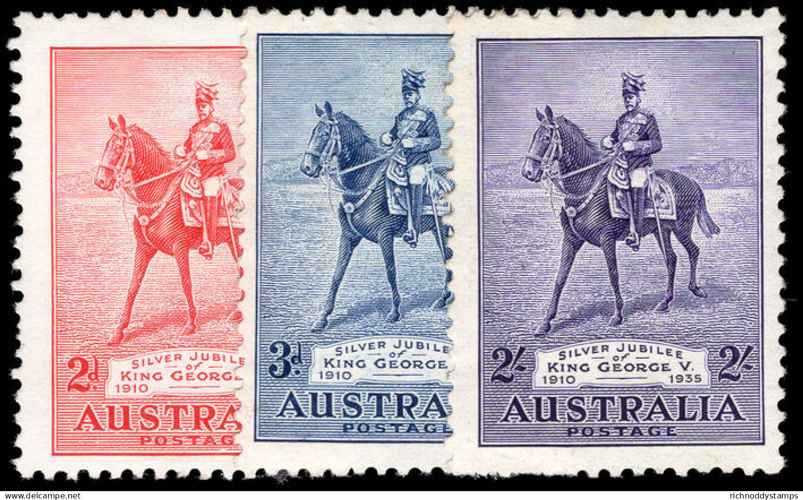 Australia 1935 Silver Jubilee Lightly Mounted Mint. - Mint Stamps