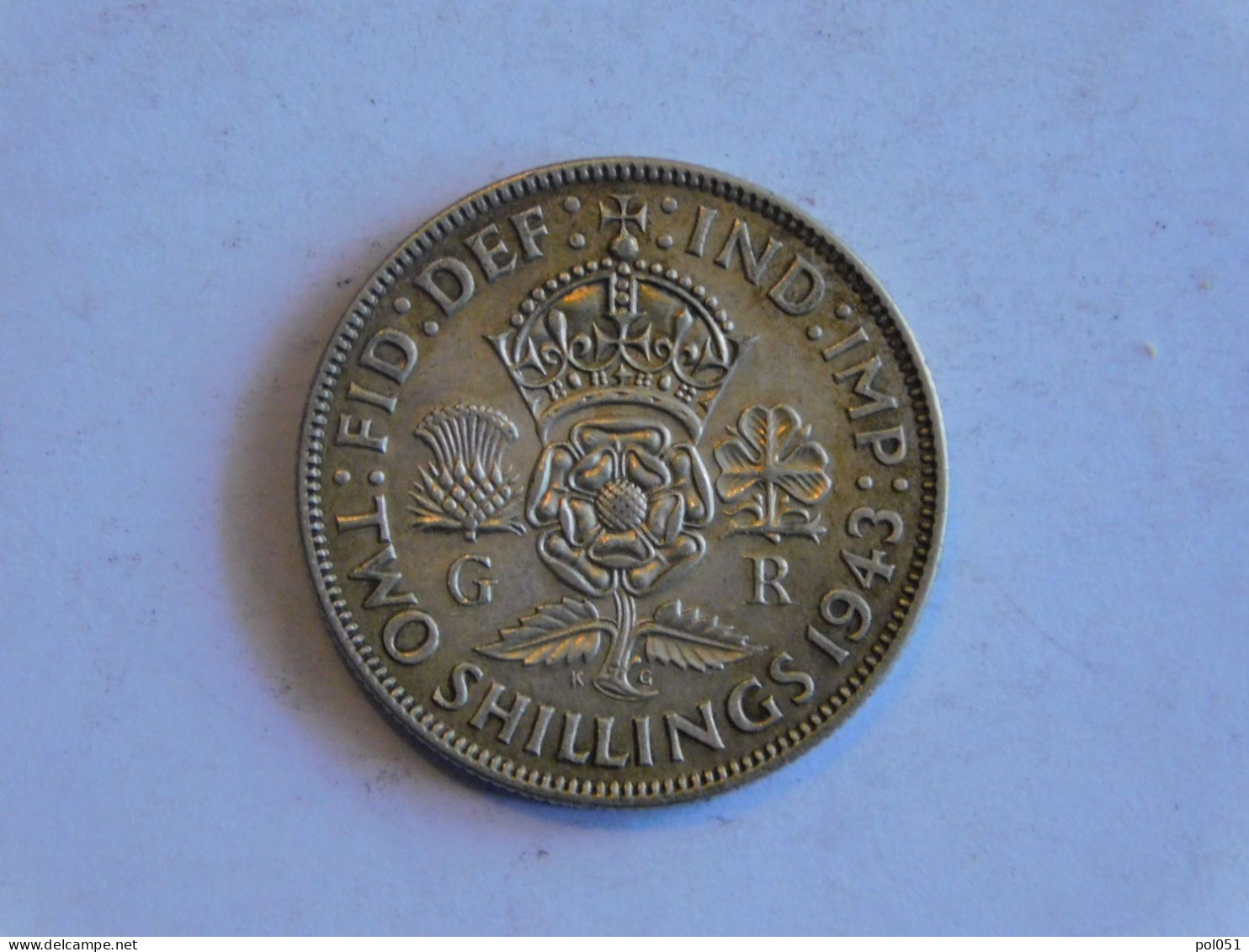 UK Grande-Bretagne One Florin Two Shillings 1943 Silver, Argent Schillings - J. 1 Florin / 2 Schillings