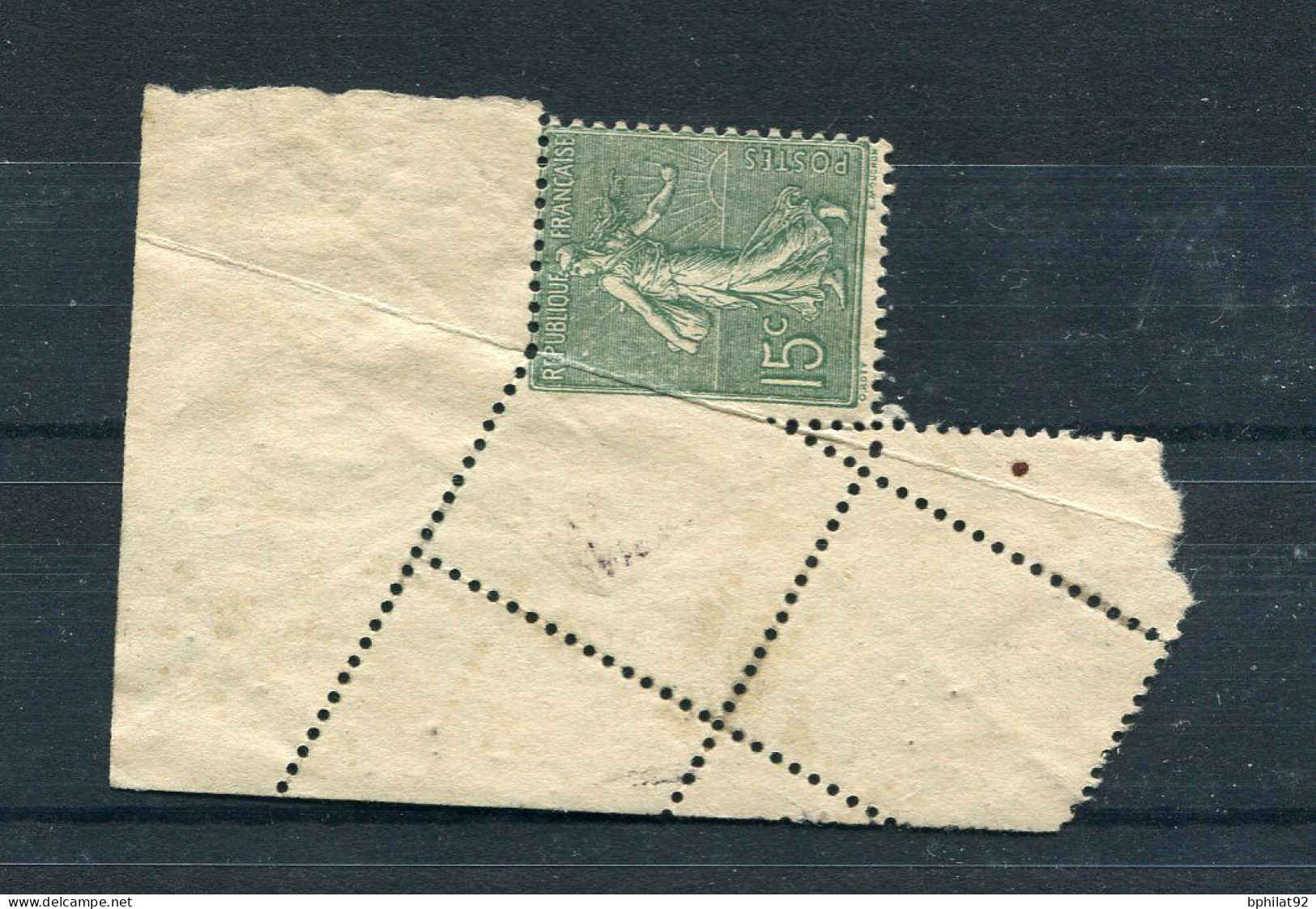 !!! 15 C SEMEUSE AVEC SPECTACULAIRE VARIETE DE PLIAGE NEUVE SANS GOMME - Unused Stamps
