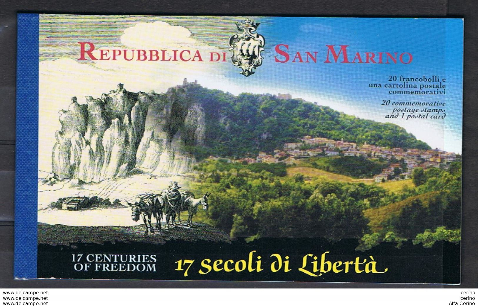 SAN  MARINO:  2000  ANNIVERSARIO  FONDAZIONE  -  LIBRETTO  20  VAL. N. -  SASS. 6 - Cuadernillos