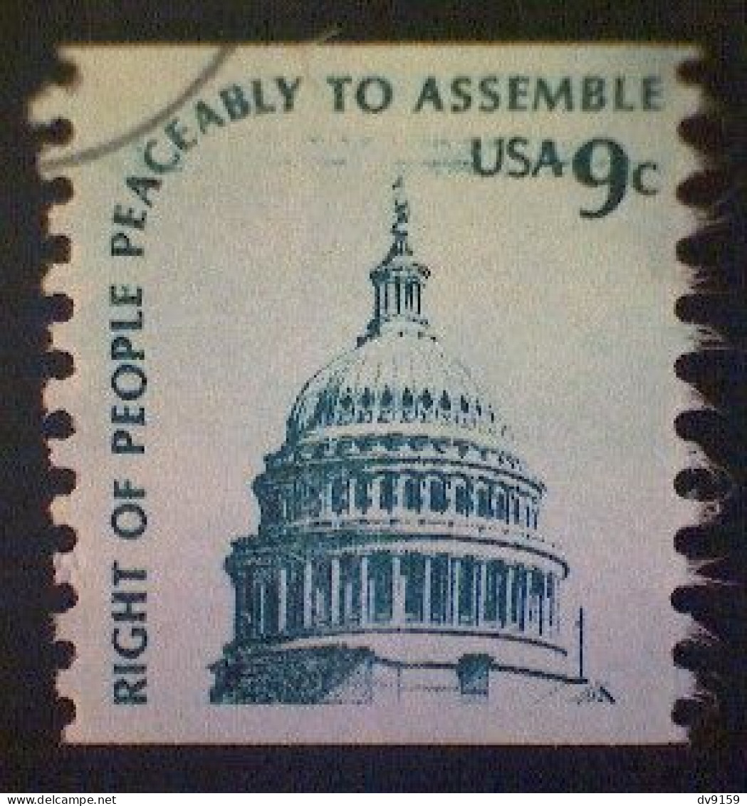 United States, Scott #1616, Used(o), 1975, Americana Series Coil:  Capitol Dome, 9¢, Slate On Greenish Paper - Usados