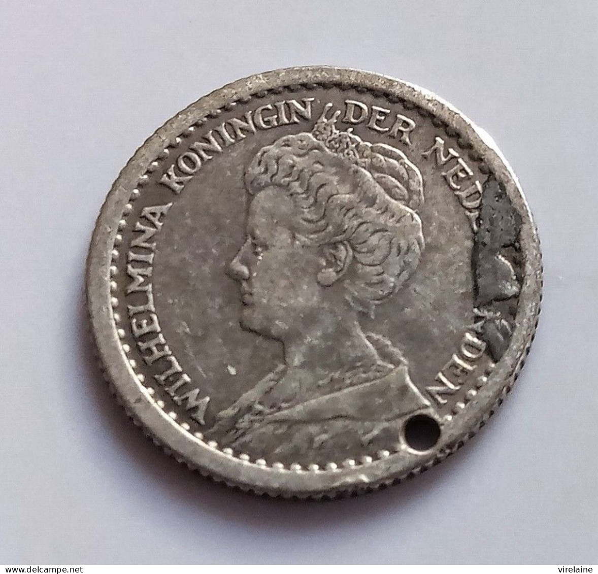 PAYS BAS WILHELMINA  10 CENTS 1914  (argent)    N° 215 - 10 Centavos