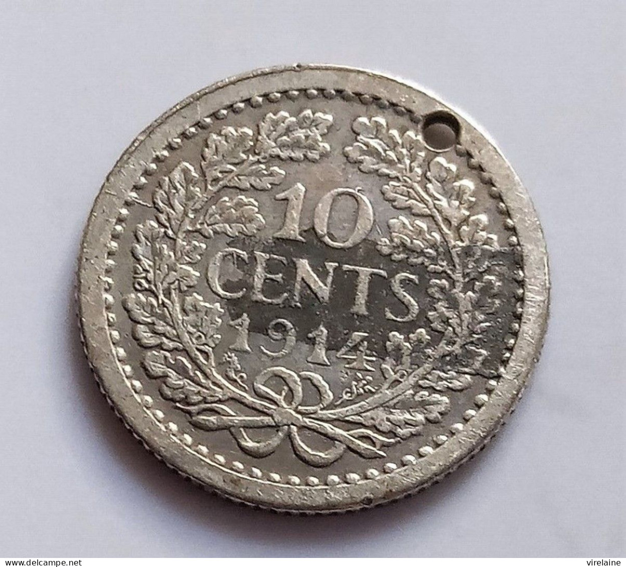 PAYS BAS WILHELMINA  10 CENTS 1914  (argent)    N° 215 - 10 Cent