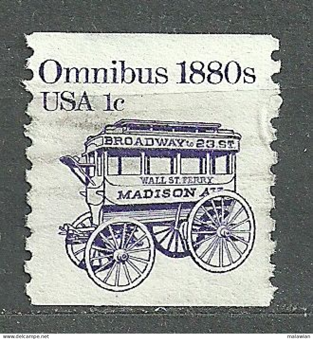 USA, 1986 (#1996a), Reengraved Transportation, Omnibus, Neu Gravierter, Transport - 1v Single Used Coil Stamp - Stage-Coaches