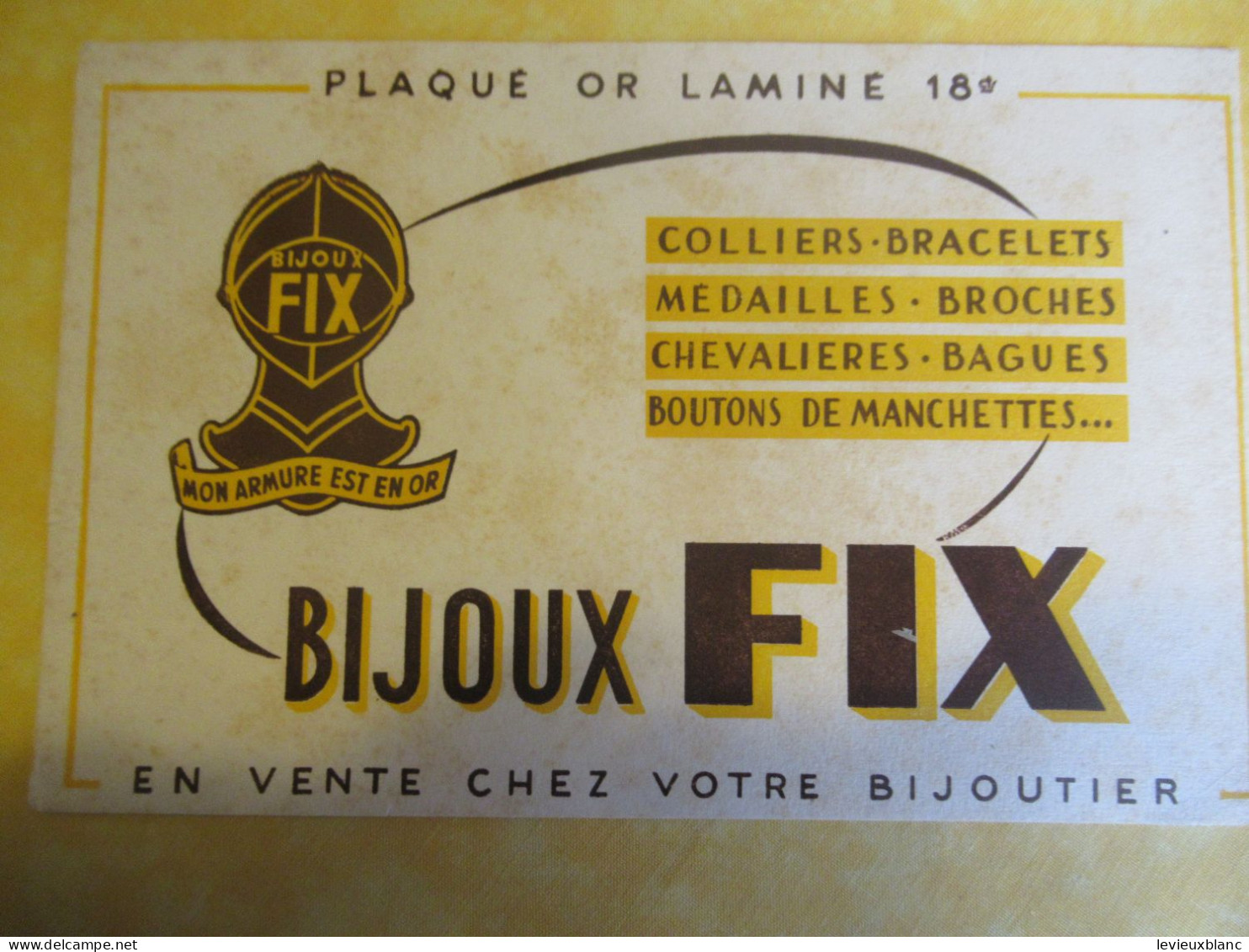 Buvard Ancien /Bijoux /"FIX  "/Colliers-Bracelets-Médailles - Broches-Chevalières-Bagues/ Vers 1950-60   BUV727 - B