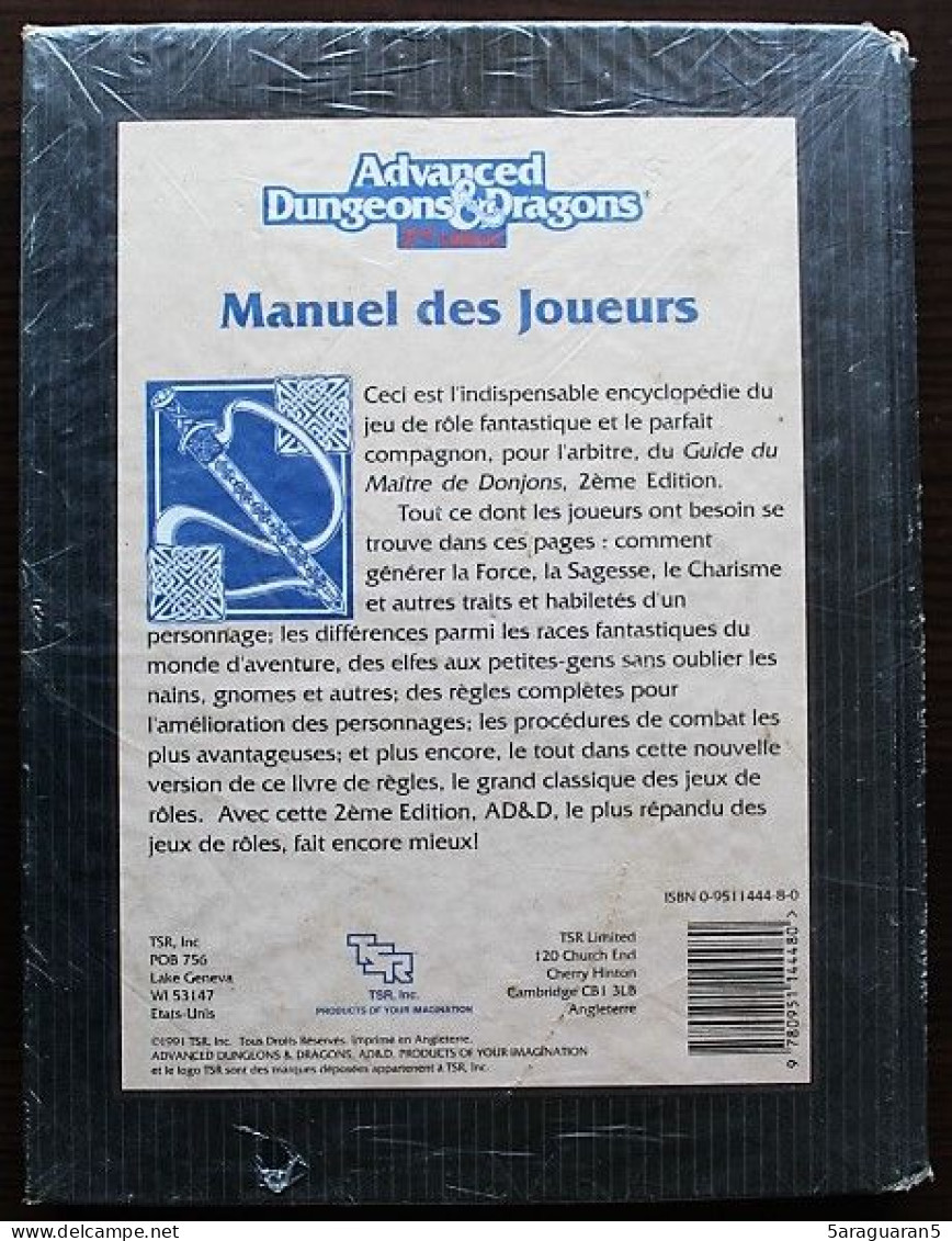 ADVANCED DUNGEONS ET DRAGONS - AD&D - Manuel Des Joueurs - TSR 1991 - Dungeons & Dragons