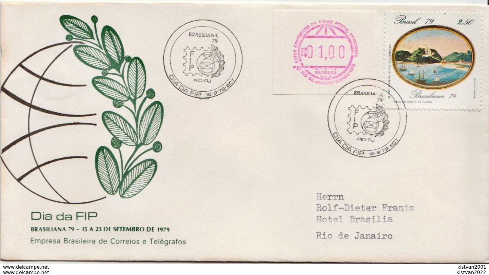Postal History Cover: Brazil Cover With Automat Stamp From 1979!!! - Franking Labels